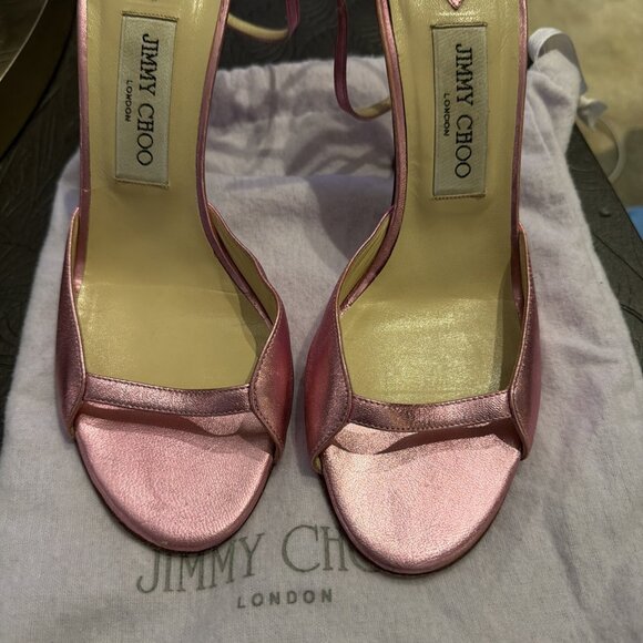 Jimmy Choo Coupe metallic sandals in pink - Picture 3 of 9